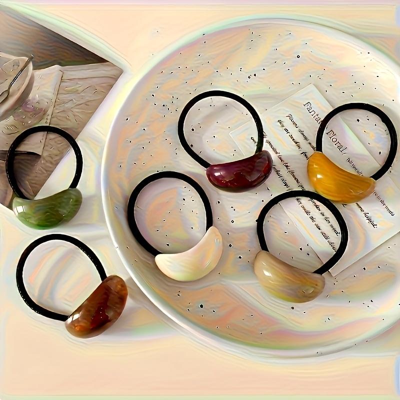 Vintage French-Inspired High-Elasticity Hair Ties for Women - Elegant Solid Color Ponytail Holders, Durable & Comfortable Hair Accessories