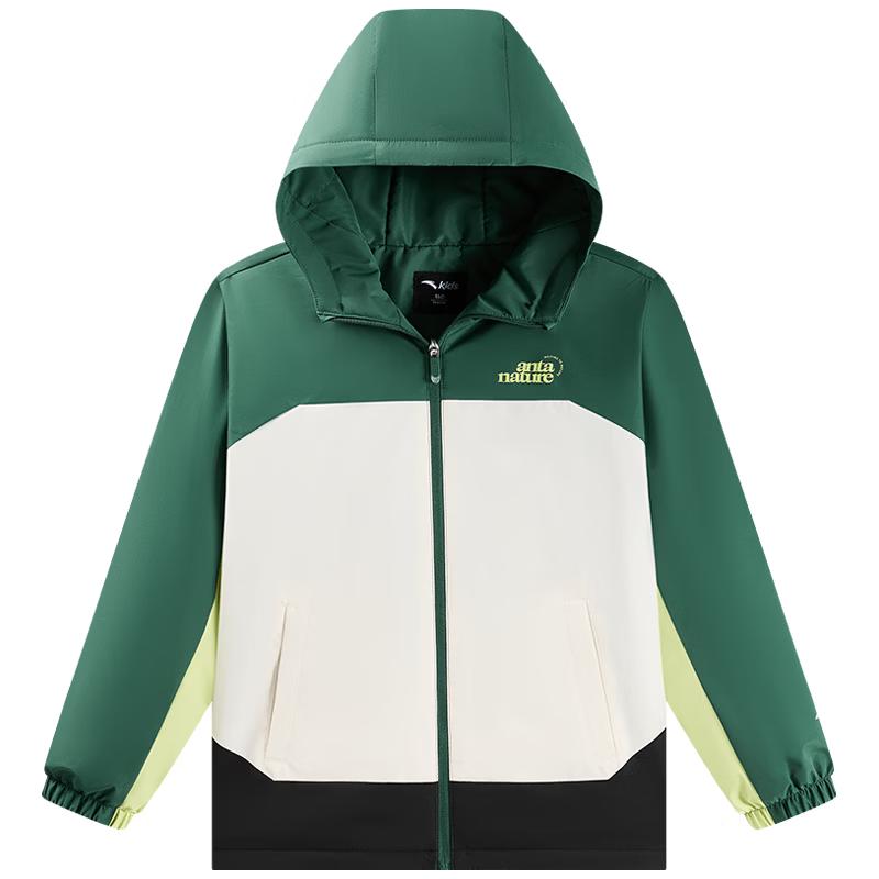 Anta Kids Boys  Hooded Fleece Outdoor Sports Jacket 165