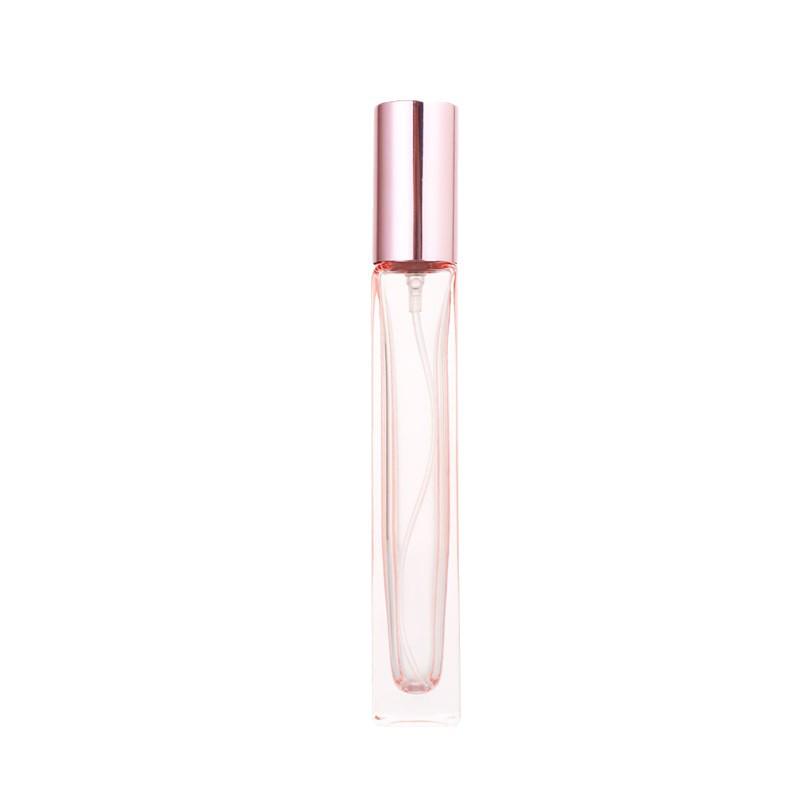 Translucent Pink Glass Spray Perfume Bottle, 10ml - Portable Cosmetic Sample Bottle