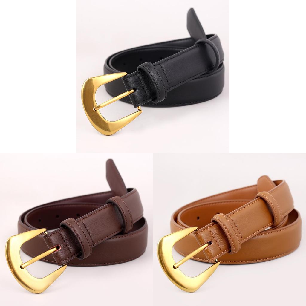 Womens Genuine Leather Belt With Pin Buckle For Casual Jeans Fashion Accessory