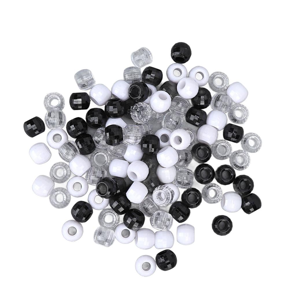 100Pcs Hair Beads Plastic Transparent Hair Extension Link Beads for DIY Hair Braiding Ornaments