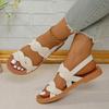 Women's soft-soled sandals woven fashion flats summer shoes ladies sandals