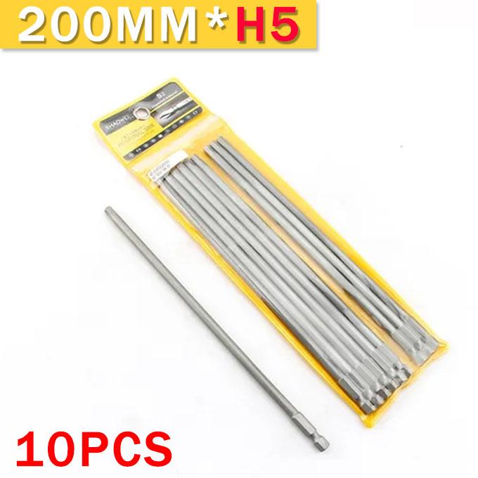 4/10PCS 200mm Hexagon Screwdrivers H3 H4 H5 H6 Screwdriver Bit Set Precision Impact Driver Magnetic Anti Slip Electric Hex Shank