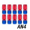 10X AN4 AN6 AN8 AN10 AN12 Straight 0 45 90 180 Degree Oil Fuel Swivel Hose End Fitting Oil Hose End Adaptors Kit Red and Blue