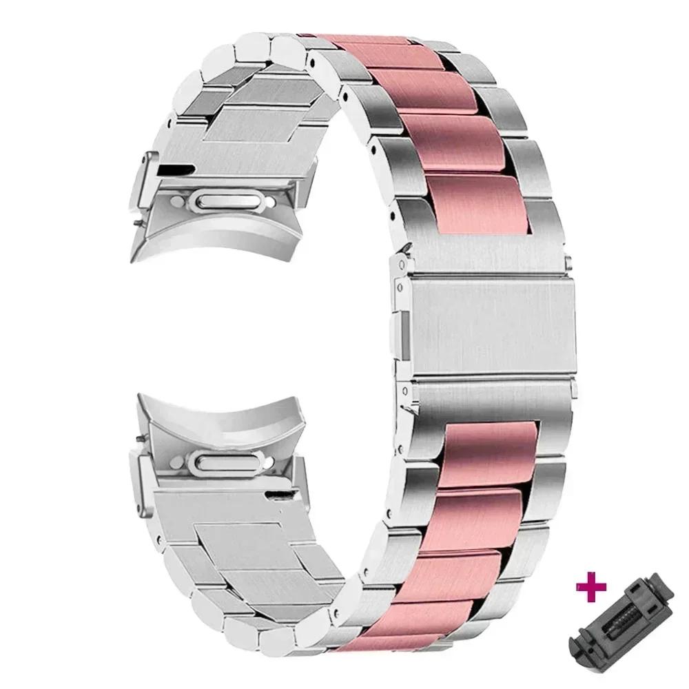 Řemínek z nerezové oceli bez mezer, rychloupínací, pro Samsung Galaxy Watch 6 Classic 43 47 mm, pro Galaxy 6 5 4 44 40 mm 5 Pro 45 mm