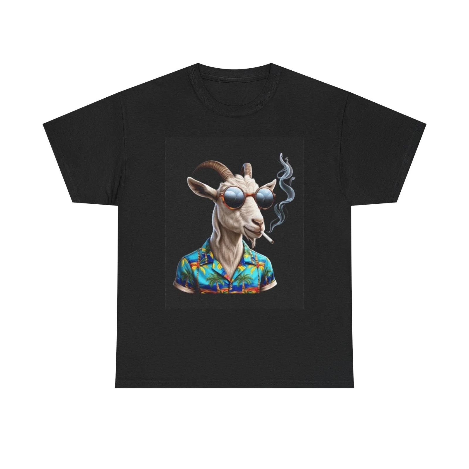 Men s and Women s T-shirts Goat Smoking Graphic M