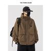 Men Plus Size Windproof Hooded Cargo Casual Loose Work Jacket Outerwear