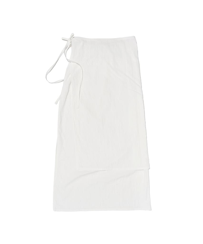 Road Road Wrap Nylon Long Skirt (Ivory)
