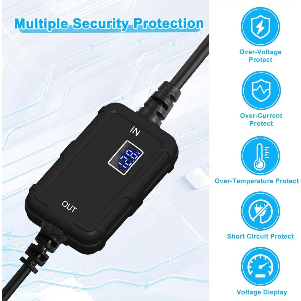 Elough Type-C To Lighter Female Socket 5V 12.8V Adjustable Voltage Converter Power Adapter PD Cable Extender