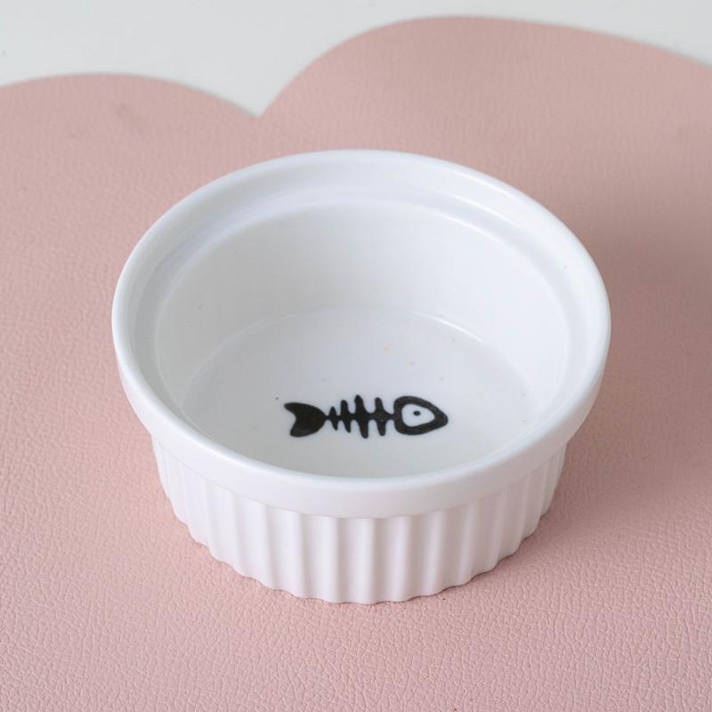 

Pet ceramic feeding bowl, double bowl, inclined angle to hold food and water, protect the cat s cervical spine.