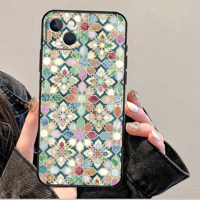 Gedämpfte Marokkanische Mosaikfliesen Handyhülle Für iPhone 17 Pro Max 14 13 12 11 15 16 Pro Max mini 15 Plus 16e 17 Air Cover