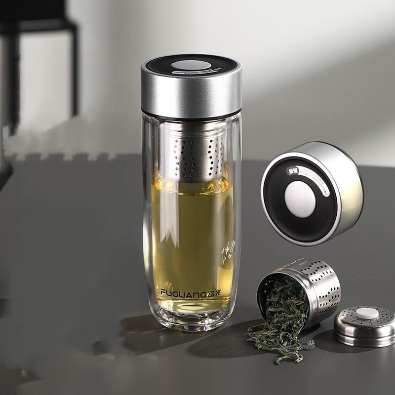 Fuguang Magnetic Double-Wall Glass Tea Tumbler