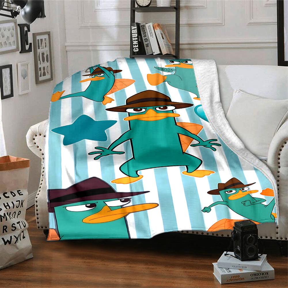 1pc Phineas and Ferb3 Blanket, Gift, for Men and Women, Soft Blanket, Good for Sofa Bed Couch Travel, Lightweight Flannel Blanket