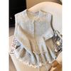KANING Soft Lace-Trimmed Knit Vest - 2025 Autumn/Winter Layering Sweater