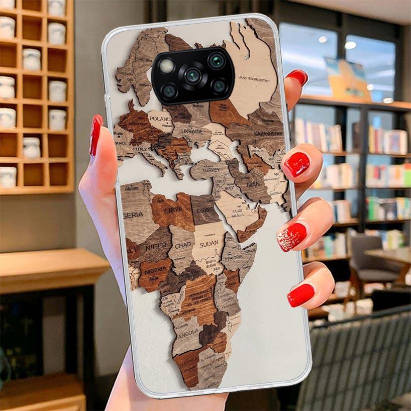 World Map Travel Plans Cover Phone Case For Xiaomi Poco F7 Ultra X7 X6 X5 Pro M7 Redmi 15C 15 13C 13 12C 12 10C 10 9A 9C 9T 9 Sh