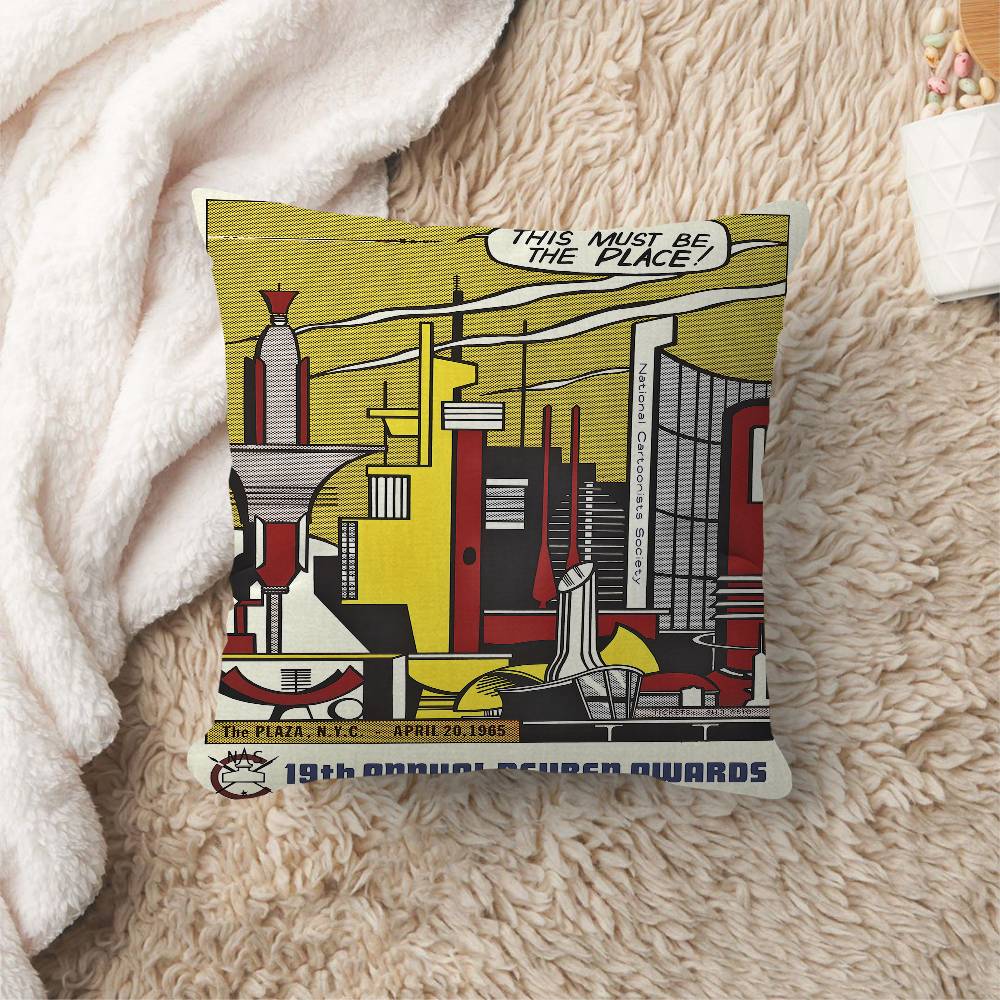 

R-Roy L-Lichtenstein Art Stitch Lucky Dragon Pillow Cover Sofa Cushion Cover Home Room Decoration Children Gift 30cmx30cm