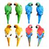Tree Stump Parrot Ornament, Waterproof Resin Parrot Statue with Realistic Feather Texture, Outdoor Wall Mount Macaw Bird Ornament for Garden Tree