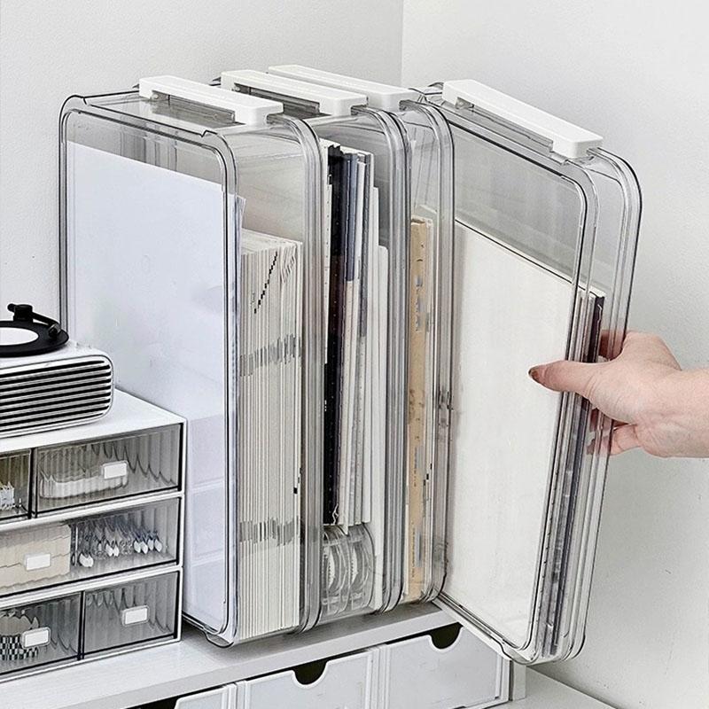 Acrylic Transparent Desk Paper Storage Box for Exams and Papers Versatile A4 File Box and Large-Capacity Exam Paper Sorting Box