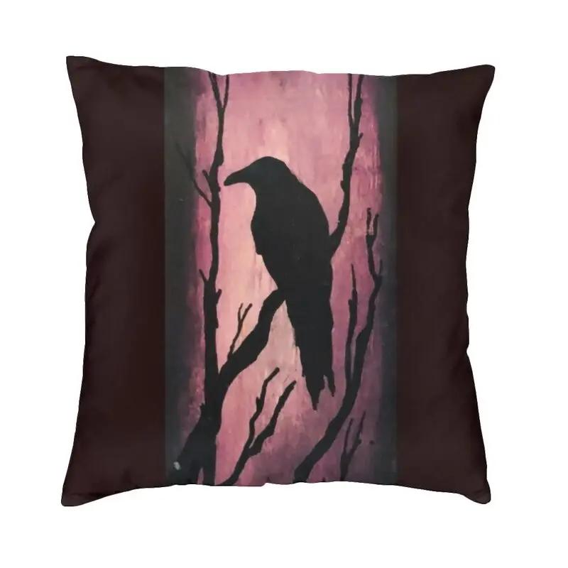 Halloween Witch Crow Cat Bat Print Pattern Cushion Cover Home Living Room Sofa Decoration Square Pillow