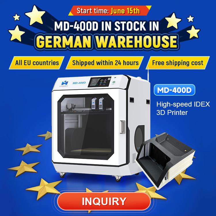 MD-400D Special Offer High Speed 500mm/s Idex Dual Professional Industrial 3d Printer Printing Machine Insoles 3d Imprimante