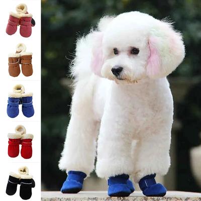 Lot de 4 chaussures d'hiver imperméables et chaudes pour chien, bottes de neige antidérapantes pour chiot, chaussons de neige chauds pour l'extérieur, fournitures pour animaux de compagnie
