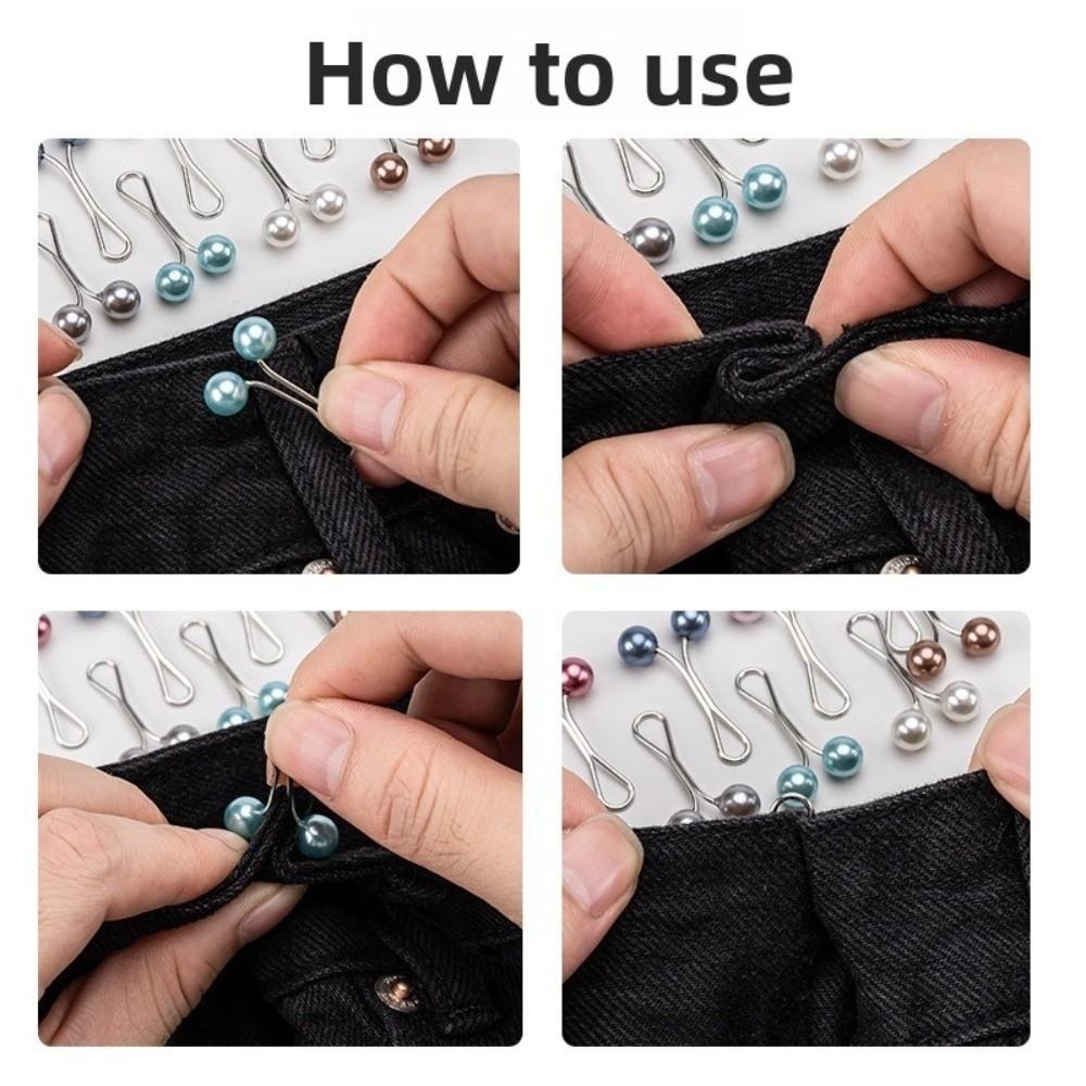 New U-Shaped Pearl Brooch Fixed Straps Anti Slip Hijab Clips Adjustable Collar Clip DIY Sewing Brooches Scarf Fastening