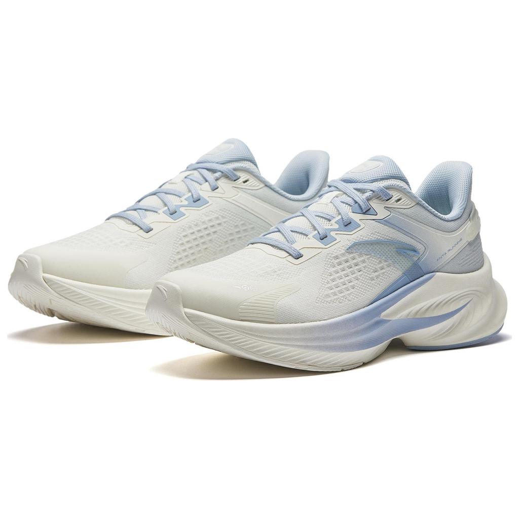 Anta Stinger 6 Cushioned Anti-Slip And Wear-Resistant Lightweight Low-Top Running Shoes Women's White Blue Sneakers 922515511-3