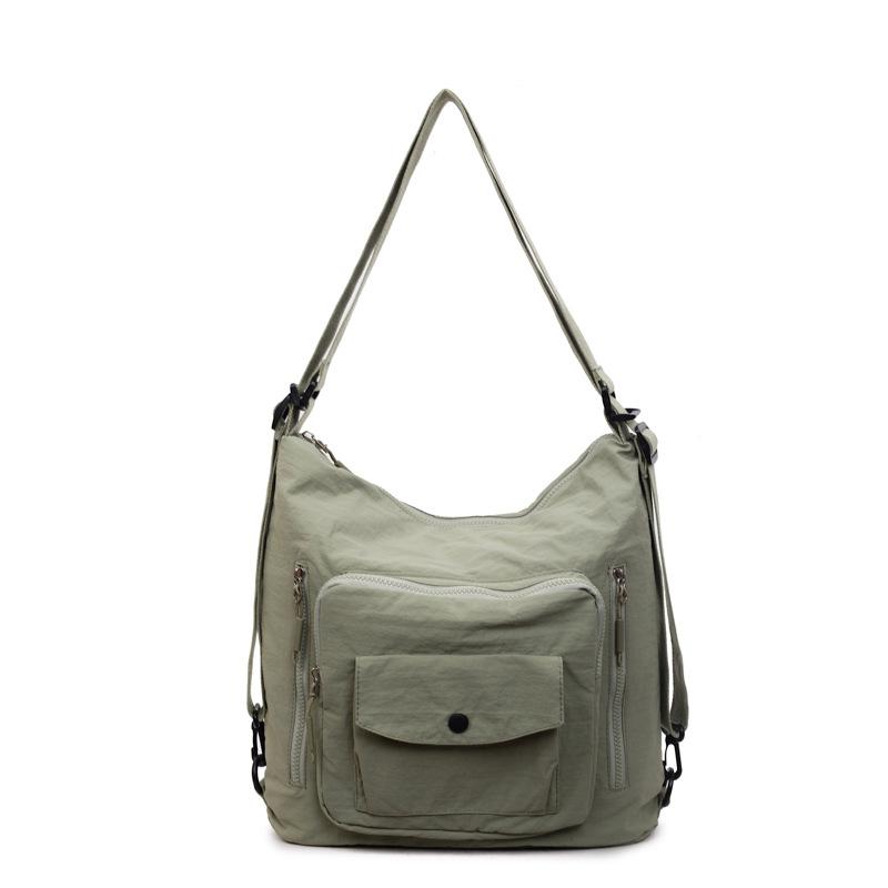 

Multifunctional backpack Lightweight versatile tote bag One shoulder Large capacity tooling Crossbody bag Three-purpose commuter backpack зелёный