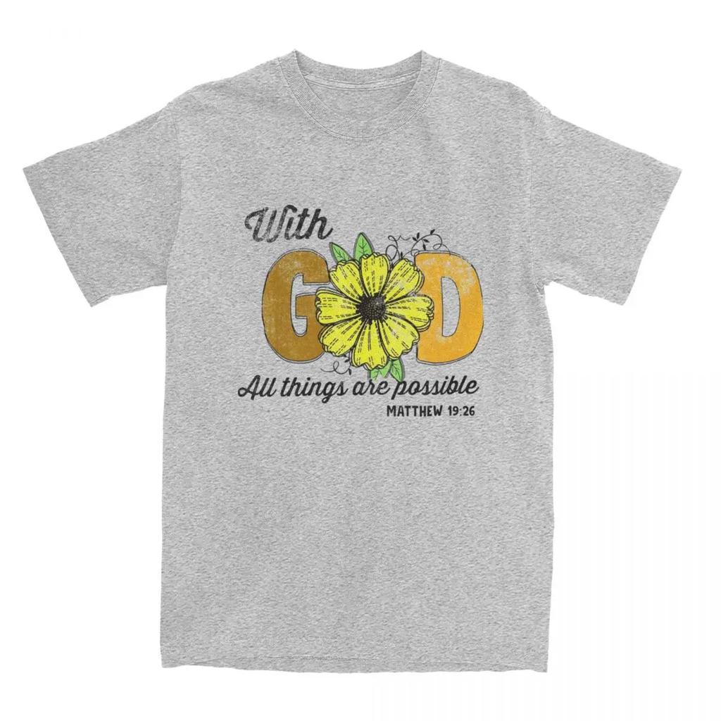 Sunflower Prayer Faith T Shirt With God All Things Are Possible Tee Shirt T-Shirts  Graphic Printed Clothing