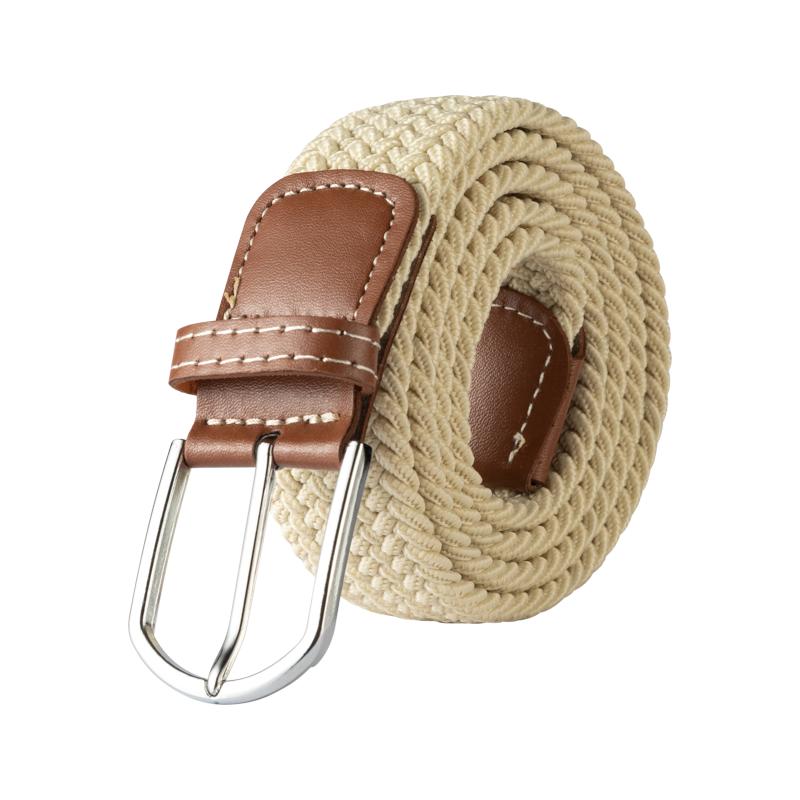Unisex Casual Knitted Pin Buckle Jeans Belt Woven Canvas Elastic Expandable Stretch Belts for Women Men Girdle