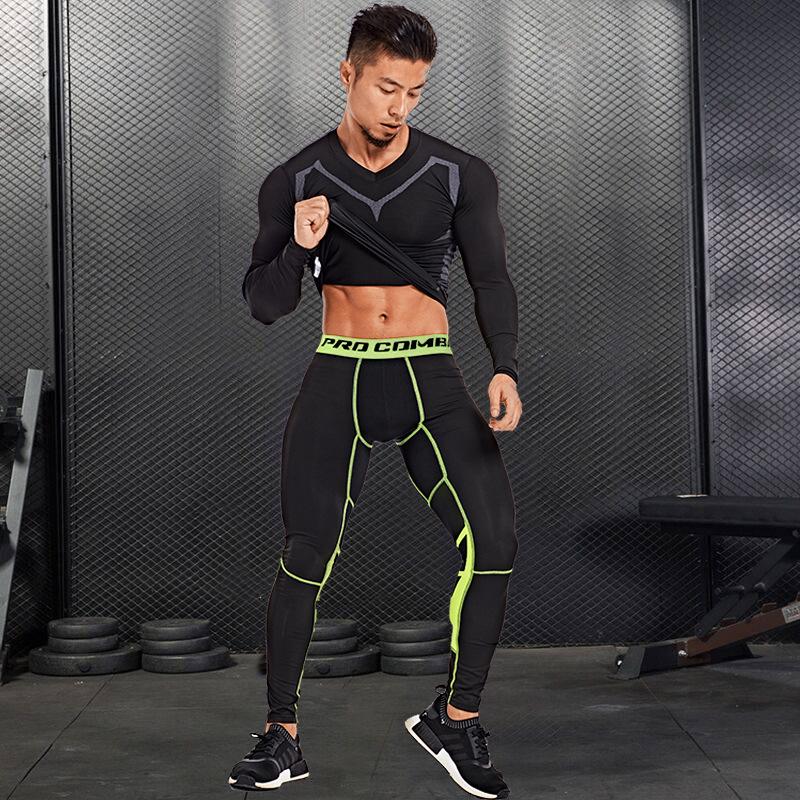 Collants et leggings de sport pour hommes à haute élasticité et séchage rapide