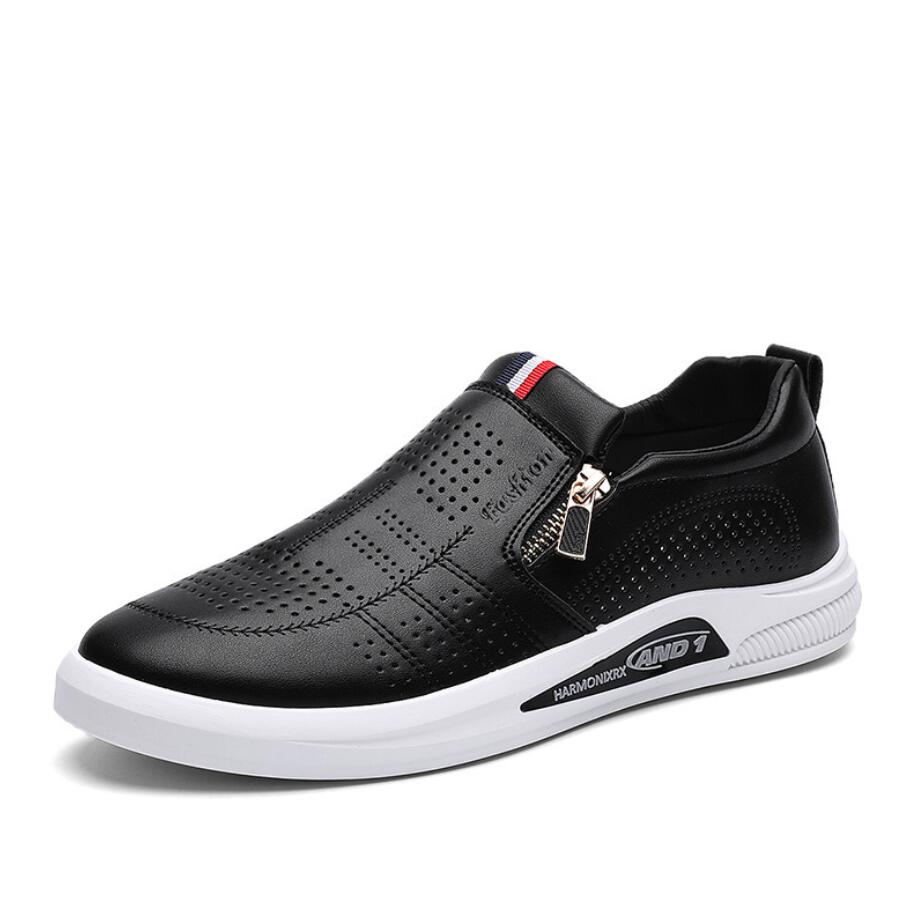 2022 Sommer Business Leder Herren Anzugschuhe Mann Slipper Mokassins Atmungsaktive Sandalen Slip On Schwarz Fahrschuhe Zapatillas
