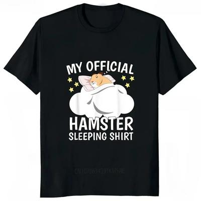 Lustiges bedrucktes Kawaii Grafik Pyjama Hamster T-Shirt Harajuku Style Streetwear Damen T-Shirt Lässig Locker Weiche T-Shirts