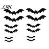 Seasonal Atmosphere Accessories Halloween 3D Lighted Bat Wall Decor, Removable Felt Bats Stickers, Assorted Black Night Light Size, LED Glowing Clings