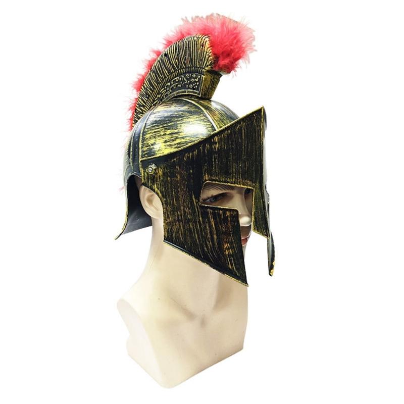 Plastic Spartans Helmet For Adults Lightweight Roman Fighter Costume Accessory Perfect For Halloween Parties And Cosplay