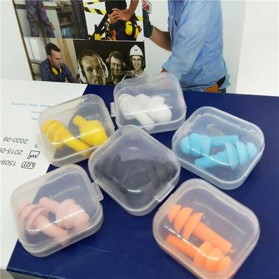1Pair Box-packed Comfort Earplugs Noise Reduction Silicone Soft Earplugs Swimming Sleep Earplugs