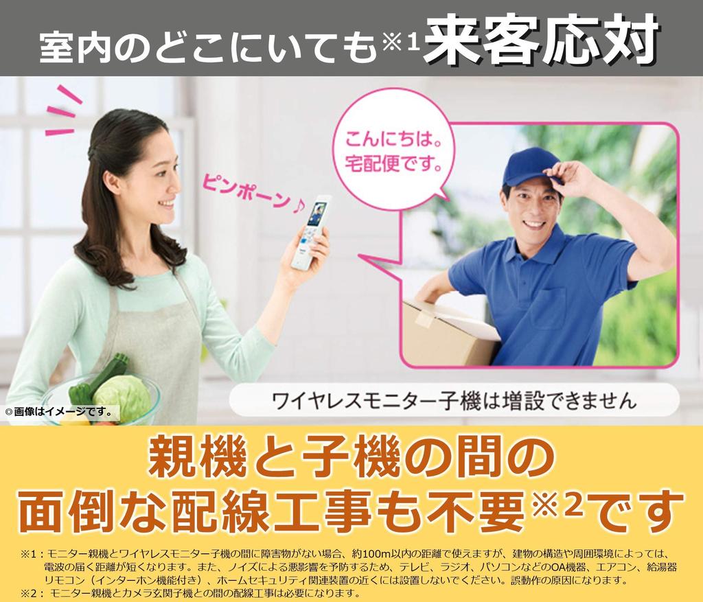 Panasonic Wireless Video Doorphone with Pixels and LED Can Be Used Anywhere VL-SWZ200KL 300,000 Light,