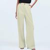 Women's Casual Color Wide Leg High Waist Casual Pleated Pants With Pockets