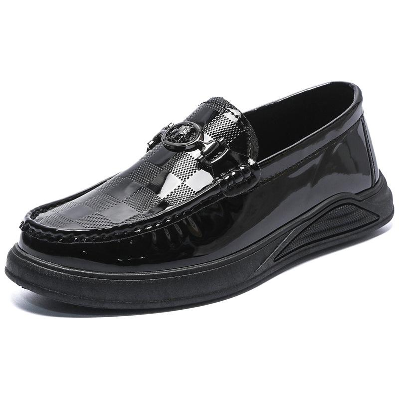 2025 spring new casual single shoes men's British one-pedal loafers driving shoes soft-soled casual leather shoes