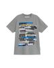 THEMUSEUMVISITOR Multi Text Graffiti T-Shirt (Melange Grey)