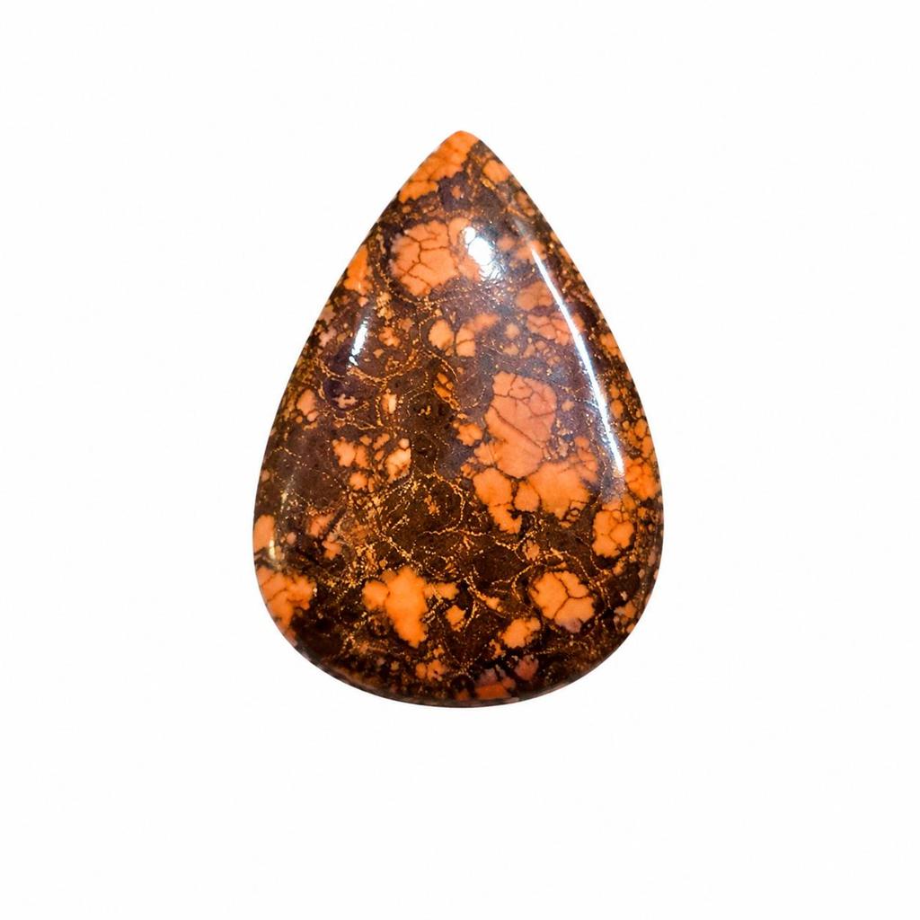 Orange Turquoise Pear Cabochon Gemstone | Natural Turquoise Jewelry Making Stone
