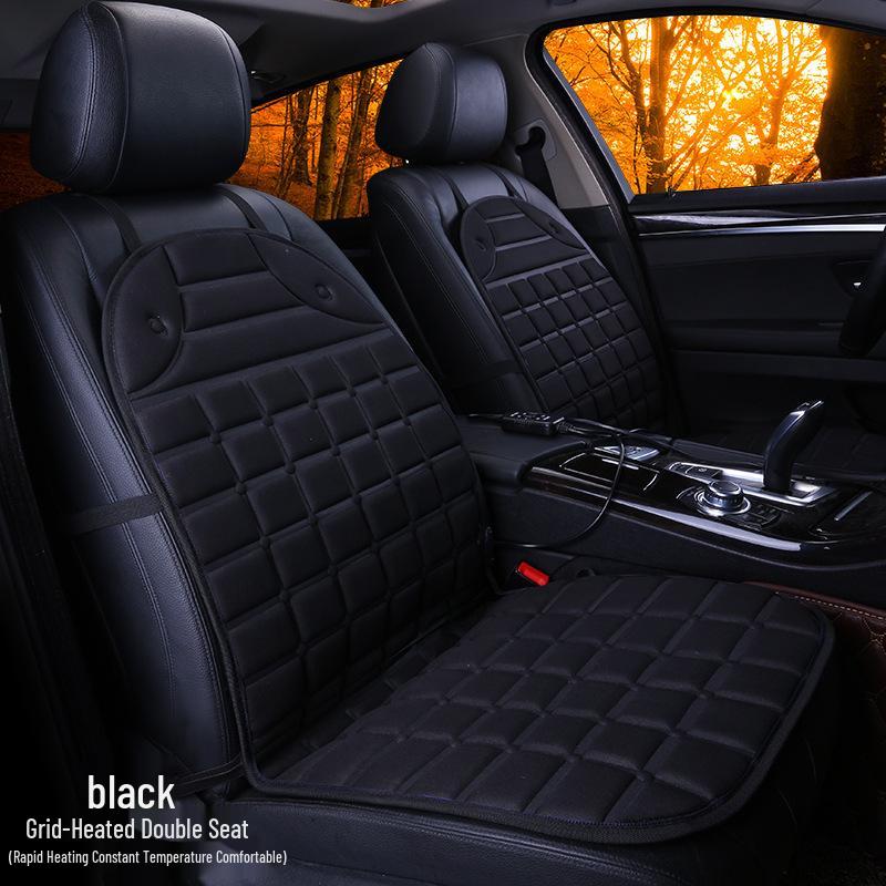 Cross-Grid Heated Car Seat Cushion - Winter Interior Accessory