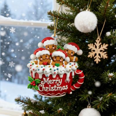 Lebkuchenmann Weihnachtsanhänger Harz Hängedekor für Baum & Zuhause Festliche Keksfigur für Weihnachtsdekorationen