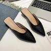 Hot Selling 2025 Women's Fashion Baotou Slippers Spring New Pointed Head Shallow Mouth Soft  Waterproof Non-slip Thick Heel Shoe
