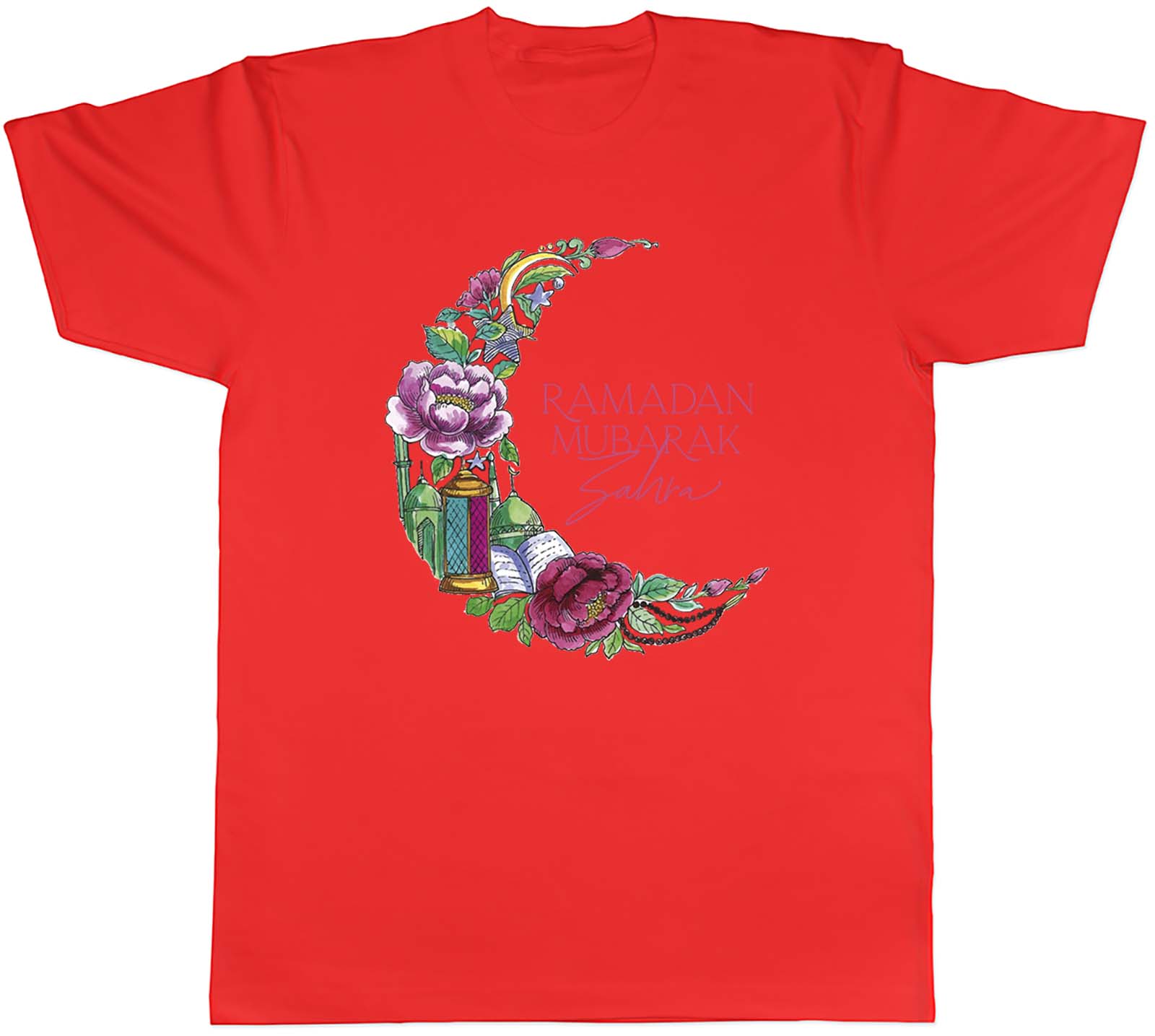 Personalised Ramadan Mubarak TShirt Unisexs Moon Floral Muslim Islam Tee Gift S