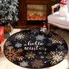 1pc Christmas Round Rugs: Santa, Snowman, Tree Designs - Festive Home Decor ,Christmas round carpet decoration..