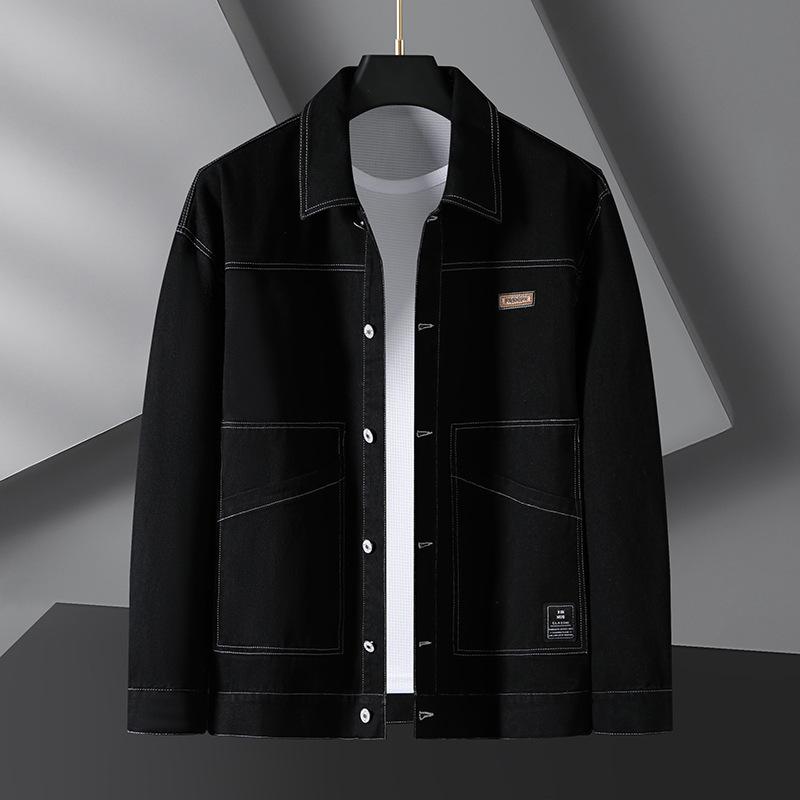 

Весенне-осенний тренд Свободная утепленная мужская повседневная куртка-карго большого размера 8XL чёрный