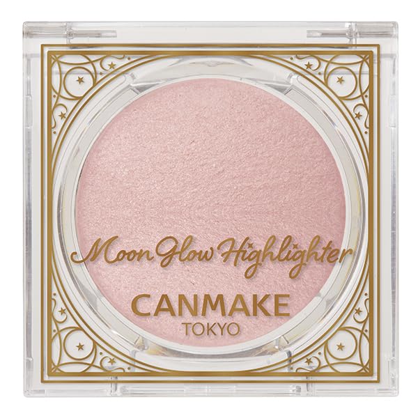 Canmake Moonglow Highlighter 02 Moonglow Pink Highlighter Baked Formula Elegant Shine Light Pink 3.7g