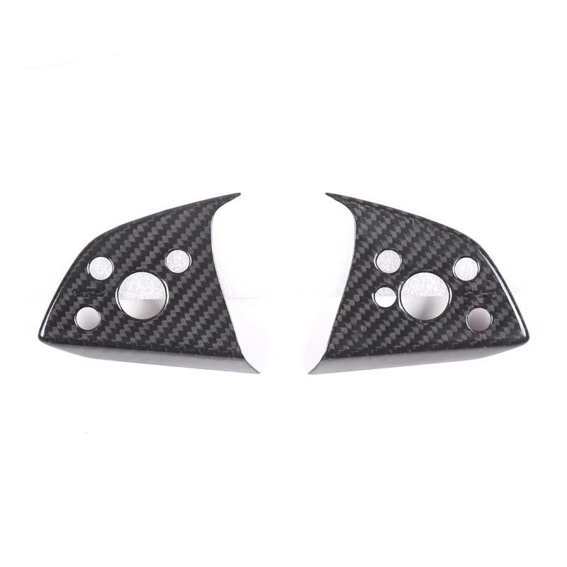 For Tesla Model 3 2023-2025 Real Carbon Fiber Car Steering Wheel Button Panel Cover Trim Sticker Car Accessories