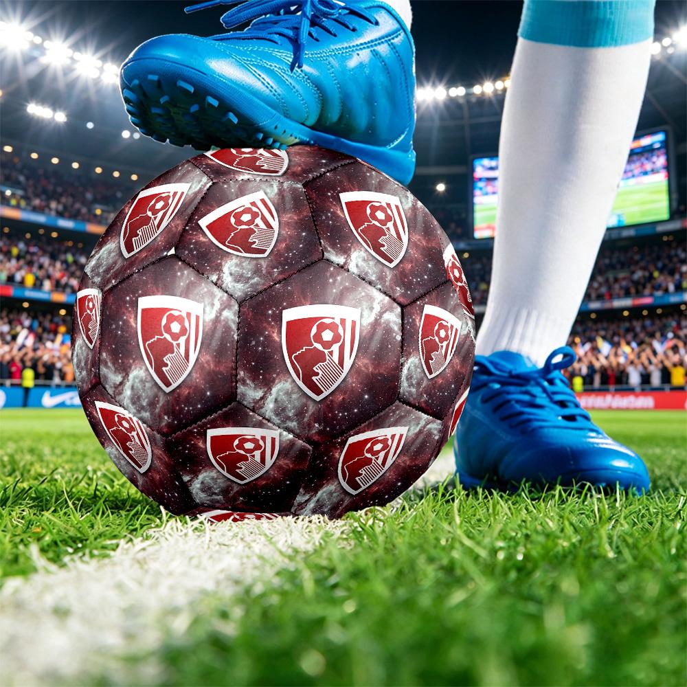 Bournemouth FootballPrinted Size 5 Soccer Ball, Anti Slip Adult Match Football Souvenir for Football Fans